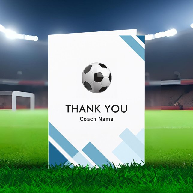 Modern Soccer Coach  Thank You Card (Creator Uploaded)