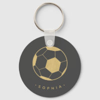 Modern Soccer in Black and Gold Personalised