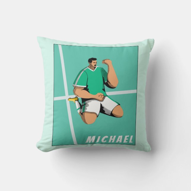 Modern Soccer Player Sports Theme Illustration Fun Cushion (Front)