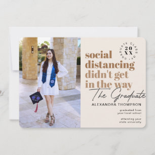 Modern Social Distancing Covid Photo Graduation Announcement
