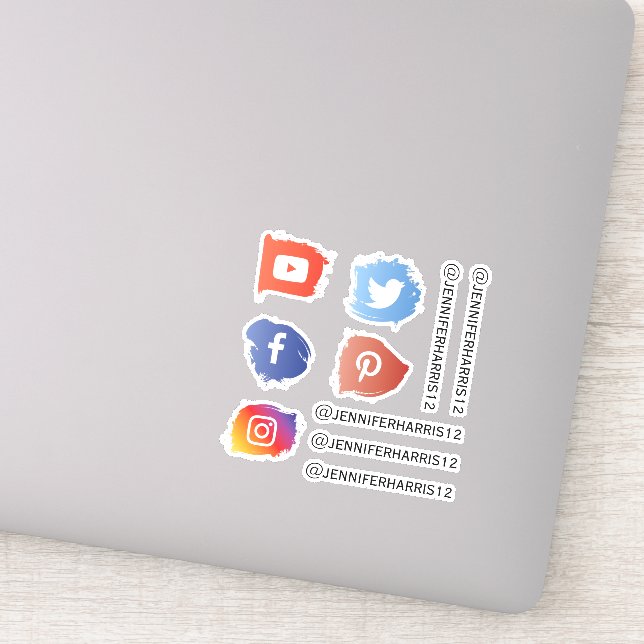 Modern Social Media Custom Sticker (Detail)
