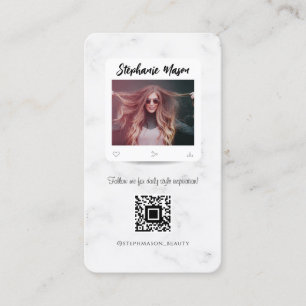 Modern Social Media Influencer Beauty Marble Business Card