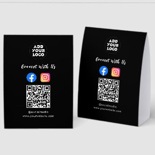 Modern Social Media QR Code    Paper Tabletop Sign