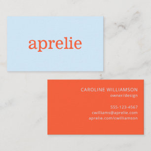 Modern Soft Blue Orange Creative Professional Business Card