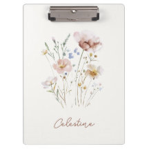 Modern Soft Floral Custom Name