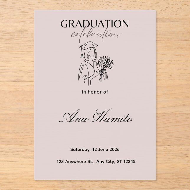 Modern Soft Pink Graduation Invitation (Front)