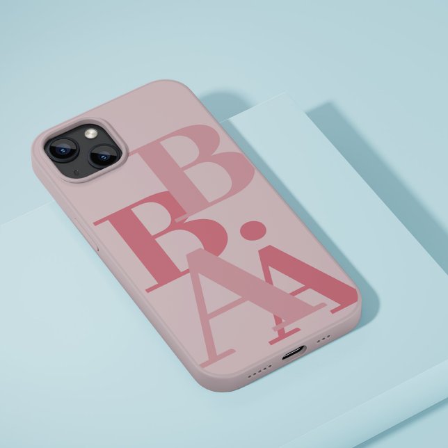 Modern Soft Pink initial minimal contemporary iPhone Case (Creator Uploaded)