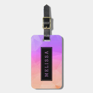 Modern Soft Pink & Lavender Geometric Pattern Luggage Tag