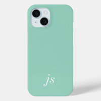 Modern Soft Sage Mint White Monogram Name