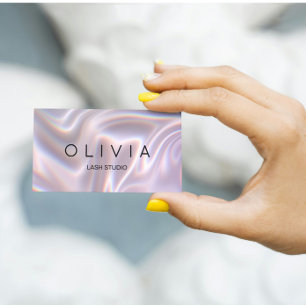 Modern Soft Silky Lash Business Card with QR Code