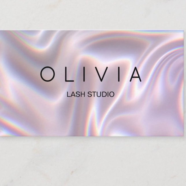 Modern Soft Silky Lash Business Card with QR Code  (* Beauty Lash Studio Business Card Design)