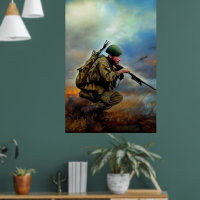 Modern Soldier AI Digital Art Poster #01