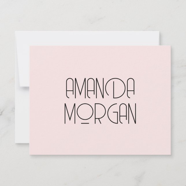 Modern solid blush pink minimalist professional card (Front)