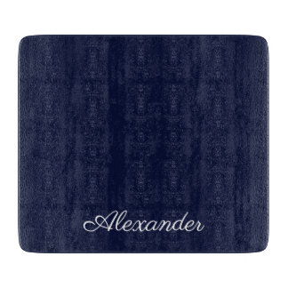 Modern Solid colour grey template Black Script Cutting Board