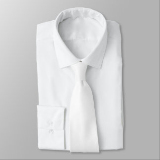 Modern Solid Minimal White Tie Black Monogram