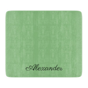 Modern Solid Sage Green template Black Script  Cutting Board