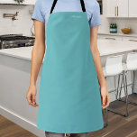 Modern Solid Teal Blue template White Script Apron<br><div class="desc">Modern Solid Teal Blue template White Script
Solid coloured background. TEMPLATE for the name in  Black script. A Modern kitchen apron featuring an easy-to-personalise template,  for the perfect custom kitchen.</div>