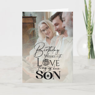 Modern Son , grandson Birthday Typography Photo Card