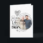 Modern Son , grandson Birthday Typography Photo Card<br><div class="desc">This birthday greeting design is created specifically for a son and can also be meaningfully used for someone who is like a son, nephew or son-in-law, . It suits gifting from grandparents, parents, uncles, aunties, in-laws or anyone wishing to express love and pride toward a son figure. The design features...</div>