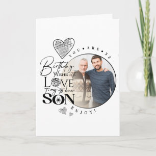 Modern Son , grandson Birthday Typography Photo Card