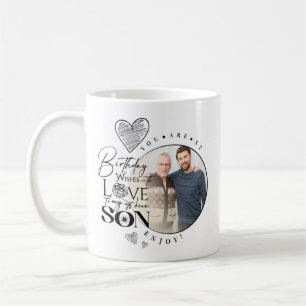 Modern Son , grandson Birthday Typography Photo Coffee Mug
