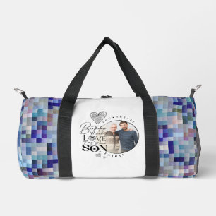 Modern Son , grandson Birthday Typography Photo Duffle Bag