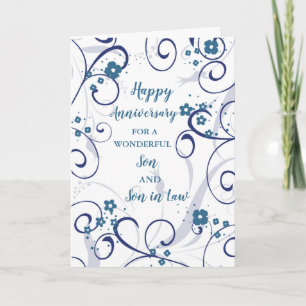 Modern Son & Son in Law Wedding Anniversary Card