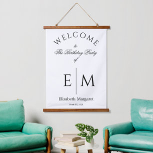 Modern Sophisticated Birthday Celebration Tapestry