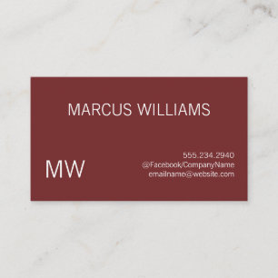 Modern Sophisticated / Deep Red Grey Business Card