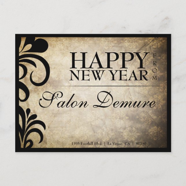 Modern Sophisticated Designer Salon Postcard (Front)