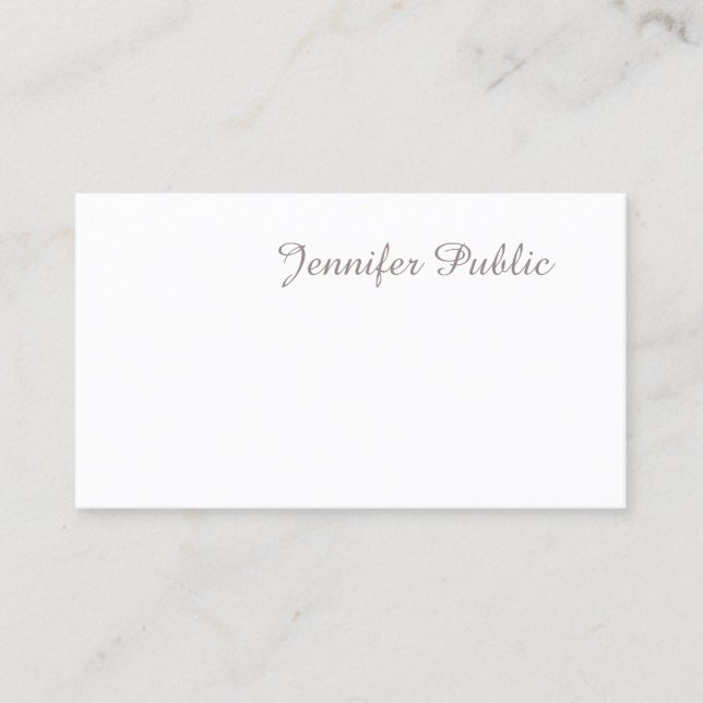 Modern Sophisticated Handwritten Script Smart Business Card (Front)