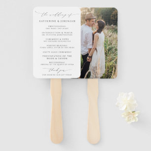 Modern Sophisticated Photo Wedding Program Hand Fan
