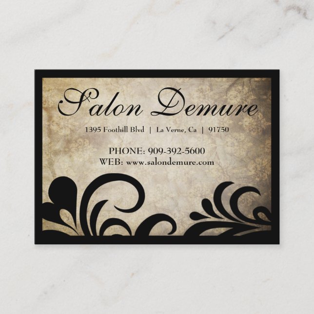 Modern Sophisticated Salon Gift Certificates (Front)
