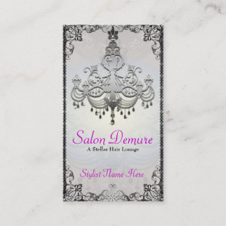 Modern Sophisticated Silver Designer Salon Appointment Card