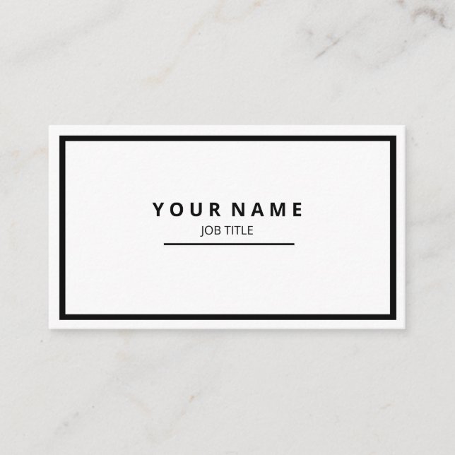 Modern Sophisticated White Front Black Back Business Card (Front)