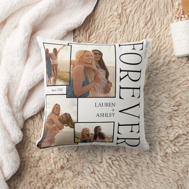Modern Soul Sisters Forever 4 Photo Collage Cushion (Blanket)