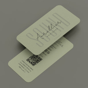 Modern Sound Engineer Audiologist Sage Green Business Card