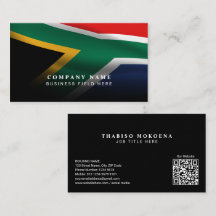 Modern South African National Flag with QR Code