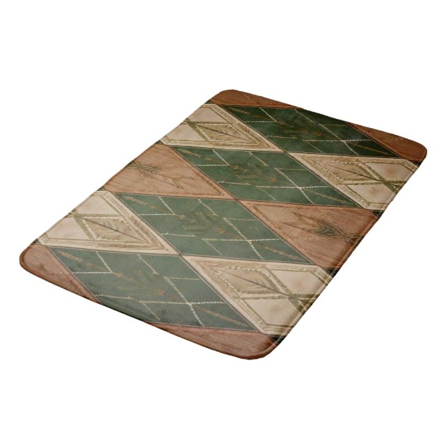 Modern Southwest Diamond Geometric Bath Mat (Angled)