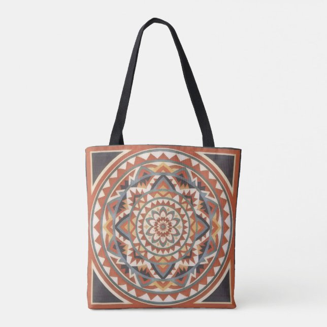 Modern Southwest Mandala Tote Bag (Back)