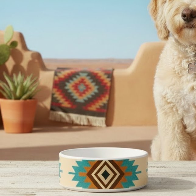 Modern Southwest Style Ceramic Pet Bowl (Creator Uploaded)