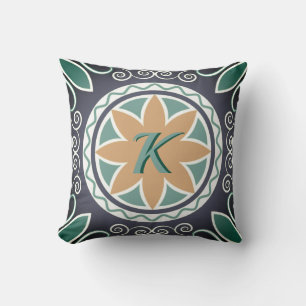 Modern Southwest Tile Design Monogrammed Cushion