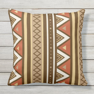 Modern Southwestern Geometric, Brown, Tan & Rust Cushion