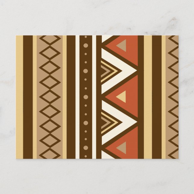 Modern Southwestern Geometric, Brown, Tan & Rust Postcard (Front)