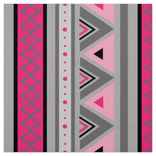 Modern Southwestern Geometric, Pink and Grey Fabric (Swatch)