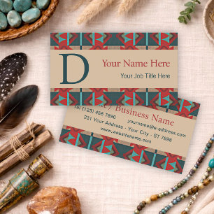 Modern Southwestern Geometric Tribal Art Pattern Business Card