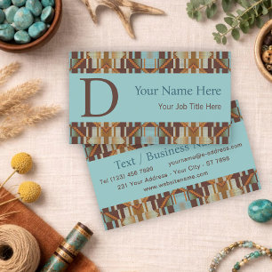 Modern Southwestern Geometric Tribal Art Pattern Business Card