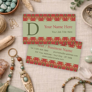 Modern Southwestern Geometric Tribal Art Pattern Business Card