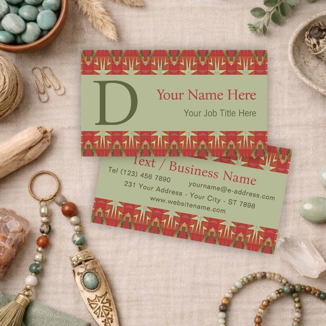 Modern Southwestern Geometric Tribal Art Pattern Business Card (Creator Uploaded)