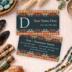 Modern Southwestern Geometric Tribal Art Pattern Business Card
